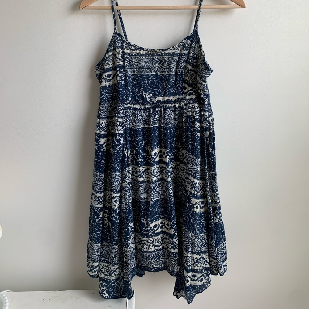 American Eagle Outfitters Blue & Off-white Dress